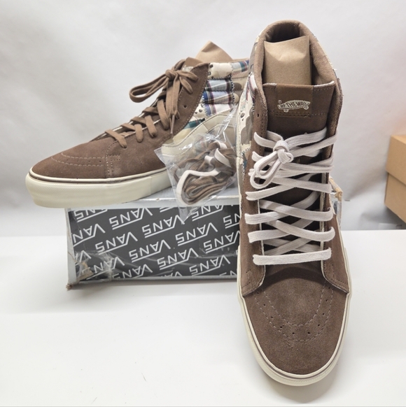 Vans Vault Sk8 Hi LX Patchwork (Desert Camo) Quarry /Buff White Men\'s 13